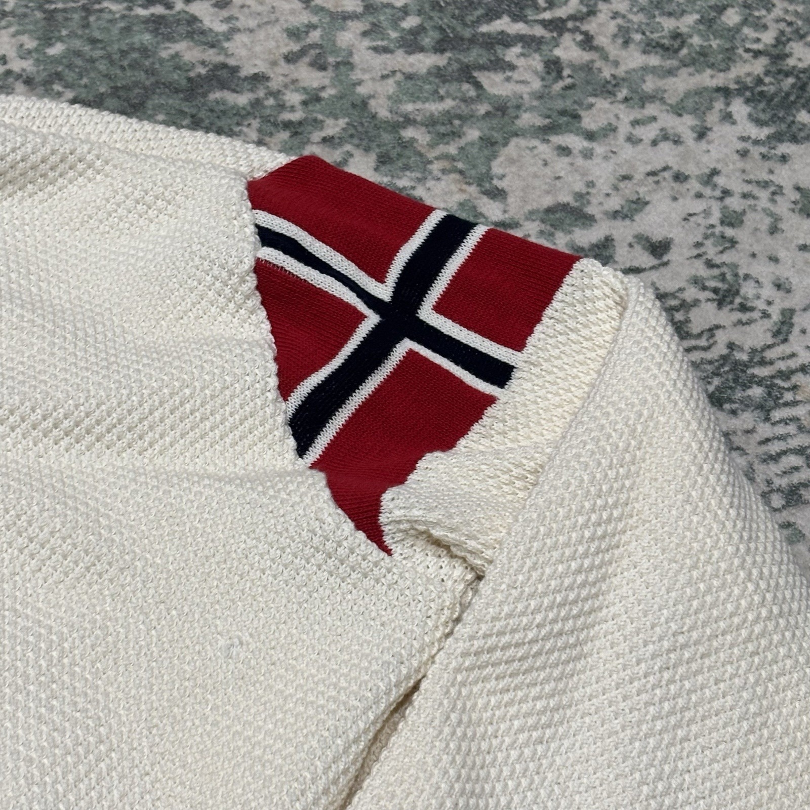 Holebrook "Norwegian Flag" Sweater 2xl Off White Textured Knit Sweater Euc — image 5 of 8